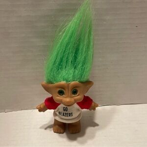Green-Haired Troll Doll with Red Shirt